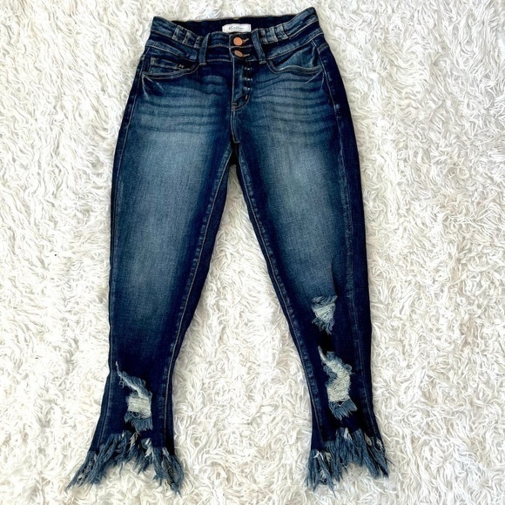 KanCan Dark Blue Distressed Skinny Jeans